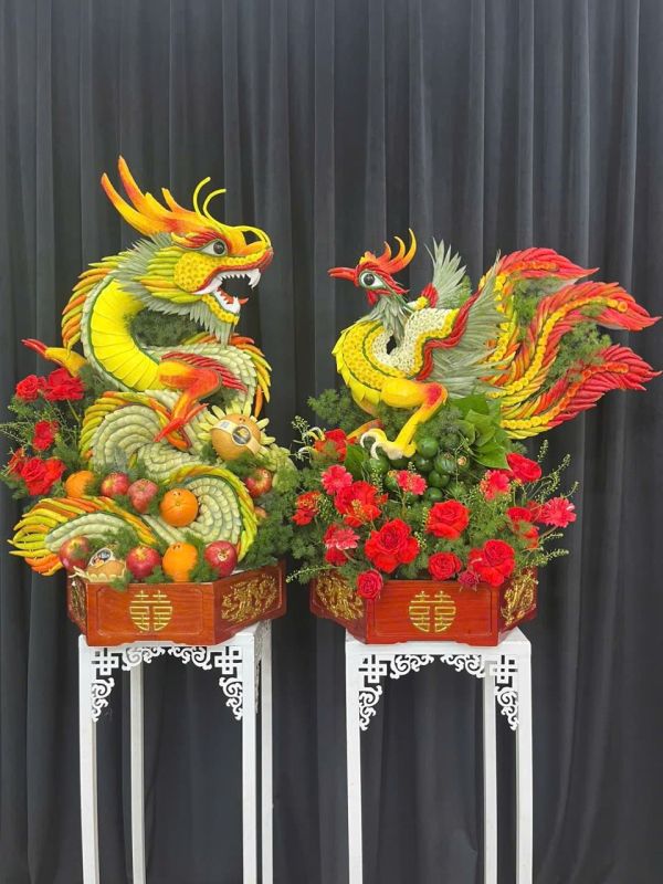 mâm quả cưới hỏi long phụng