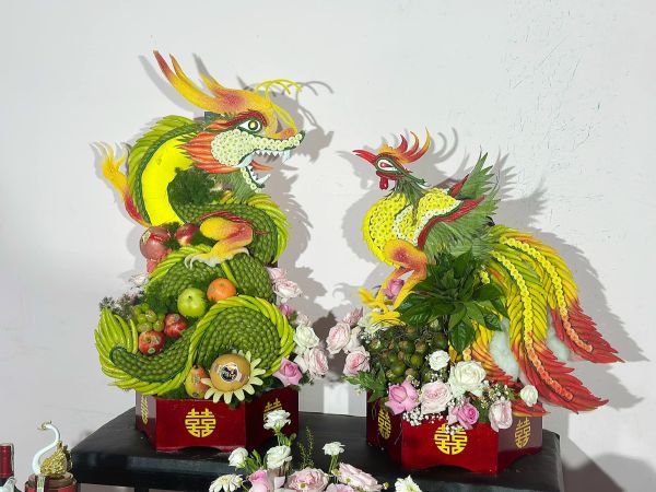 mâm quả cưới hỏi rồng phụng