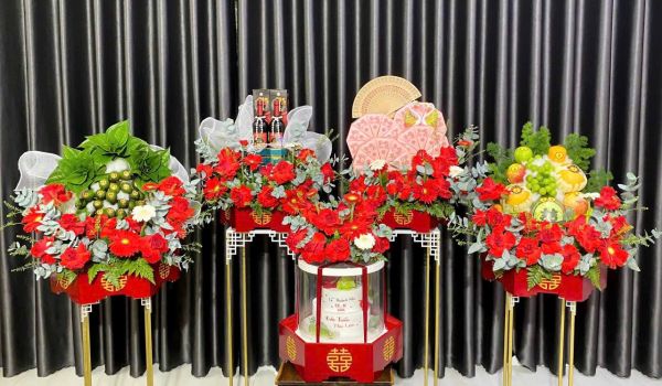 mâm quả cưới hỏi tại nhà bè